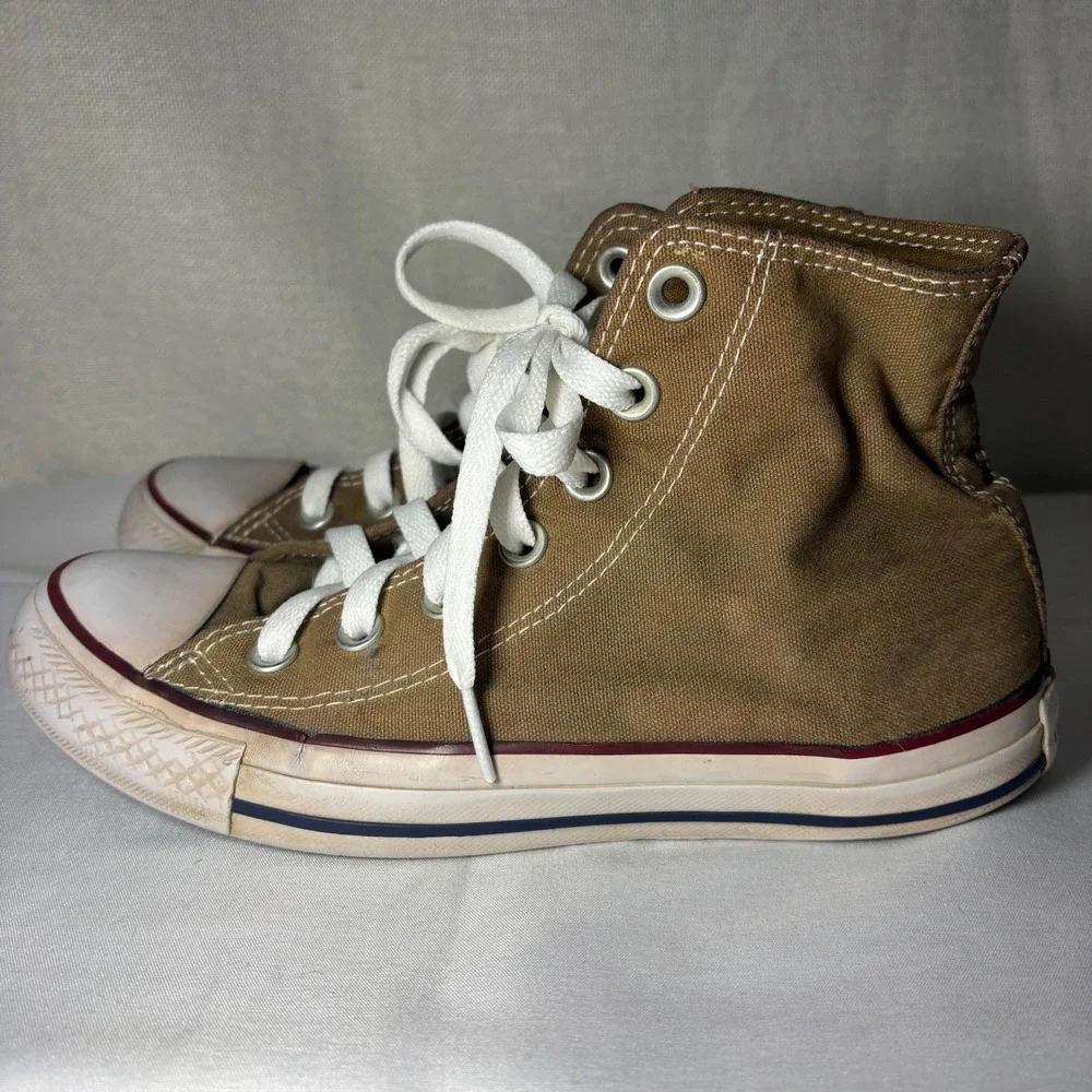 Converse Chuck Taylor All Star High Top Brown Canvas Sneakers Grunge Shoes - Picture 6 of 11